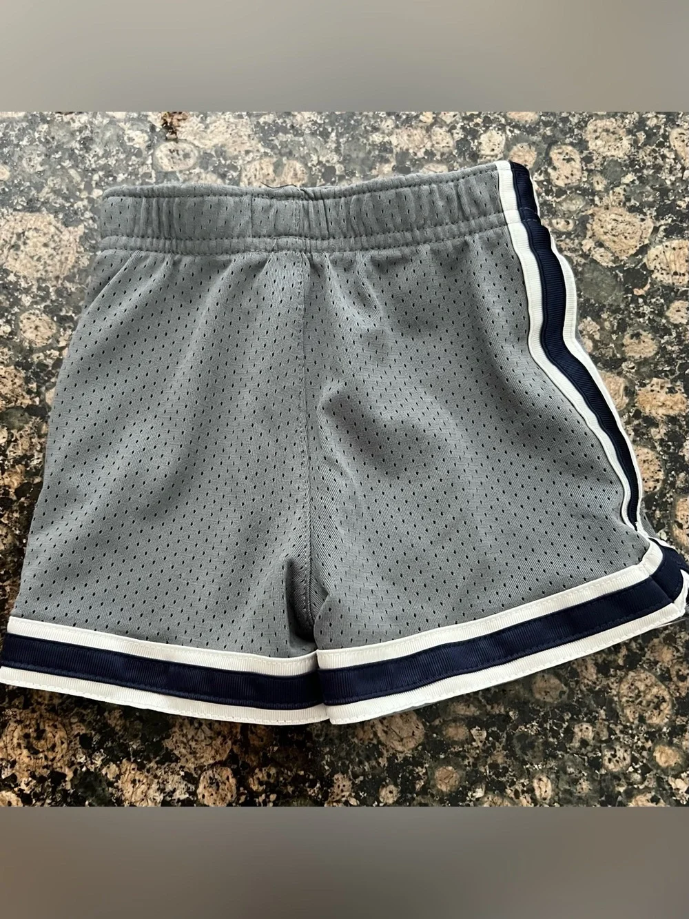 OshKosh B'gosh Gray Athletic Mesh Shorts with Navy and‎ White Trim